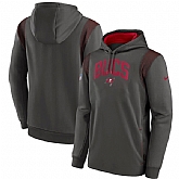 Men's Tampa Bay Buccaneers Pewter Sideline Stack Performance Pullover Hoodie 001,baseball caps,new era cap wholesale,wholesale hats